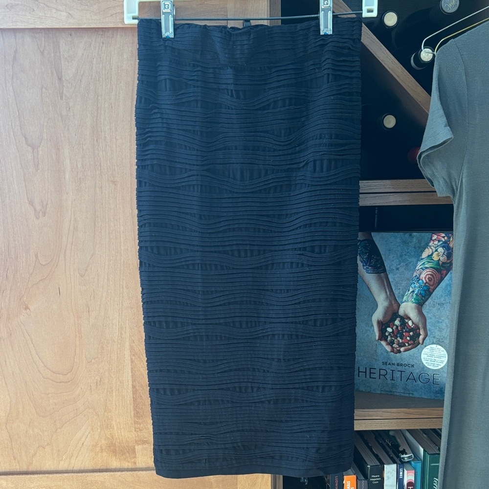 Bar III Textured Black Pencil Skirt